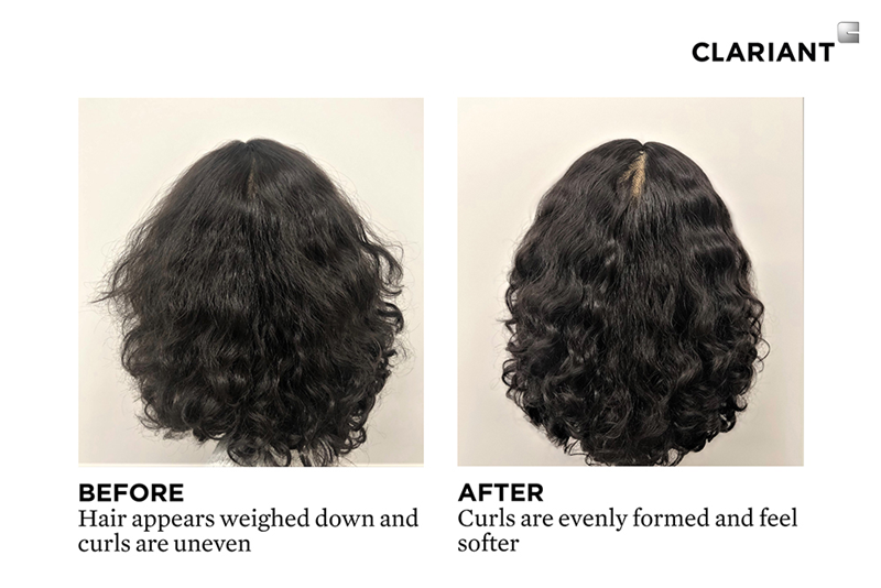Salon demo on mannequin using the new Curl Revival Gently Clarifying Co-Wash. (Photo: Clariant)