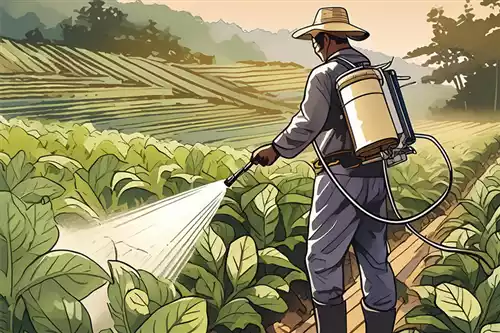 Manual spraying of herbicide on a farm (Courtesy: Adobe Firefly)