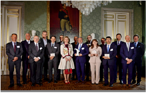 Caption: The finalists of the essenscia Innovation Award in the presence of HRH Princess Astrid of Belgium.