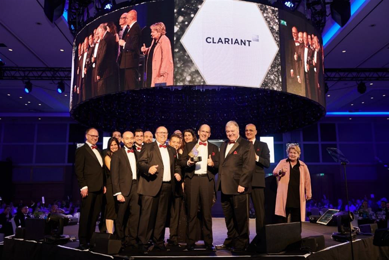 A delegation of Clariant employees, accompanied by Board of Directors member Carlo G. Soave, accepted the World Procurement Award 2019 in front of some 1100 guests at the award ceremony in London.