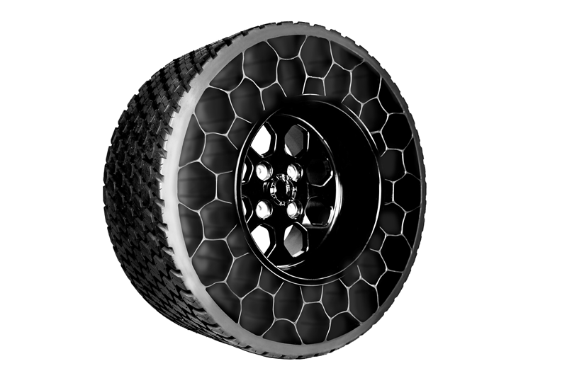 Arnitel® in non-pneumatic wheel: no more flat tires. (Photo: DSM Engineering Plastics)